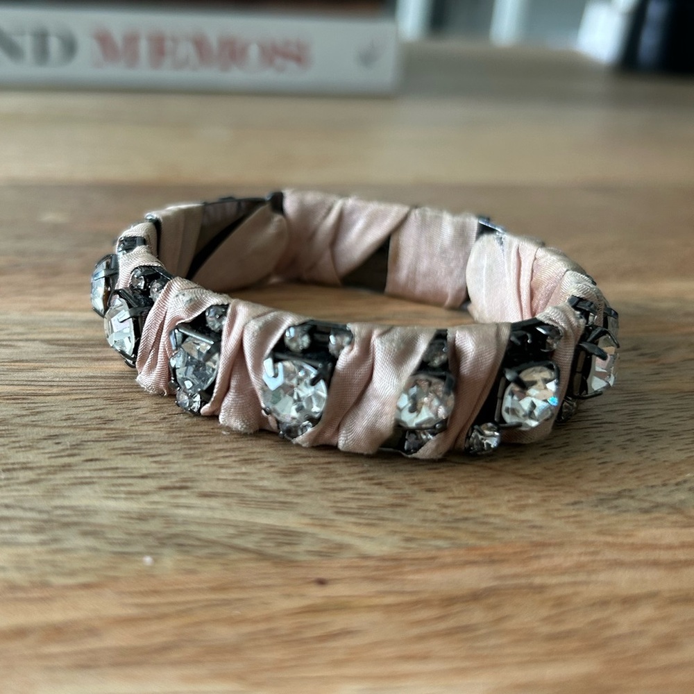 J. Crew Light Pint and Dark Silver Crystal Bracelet